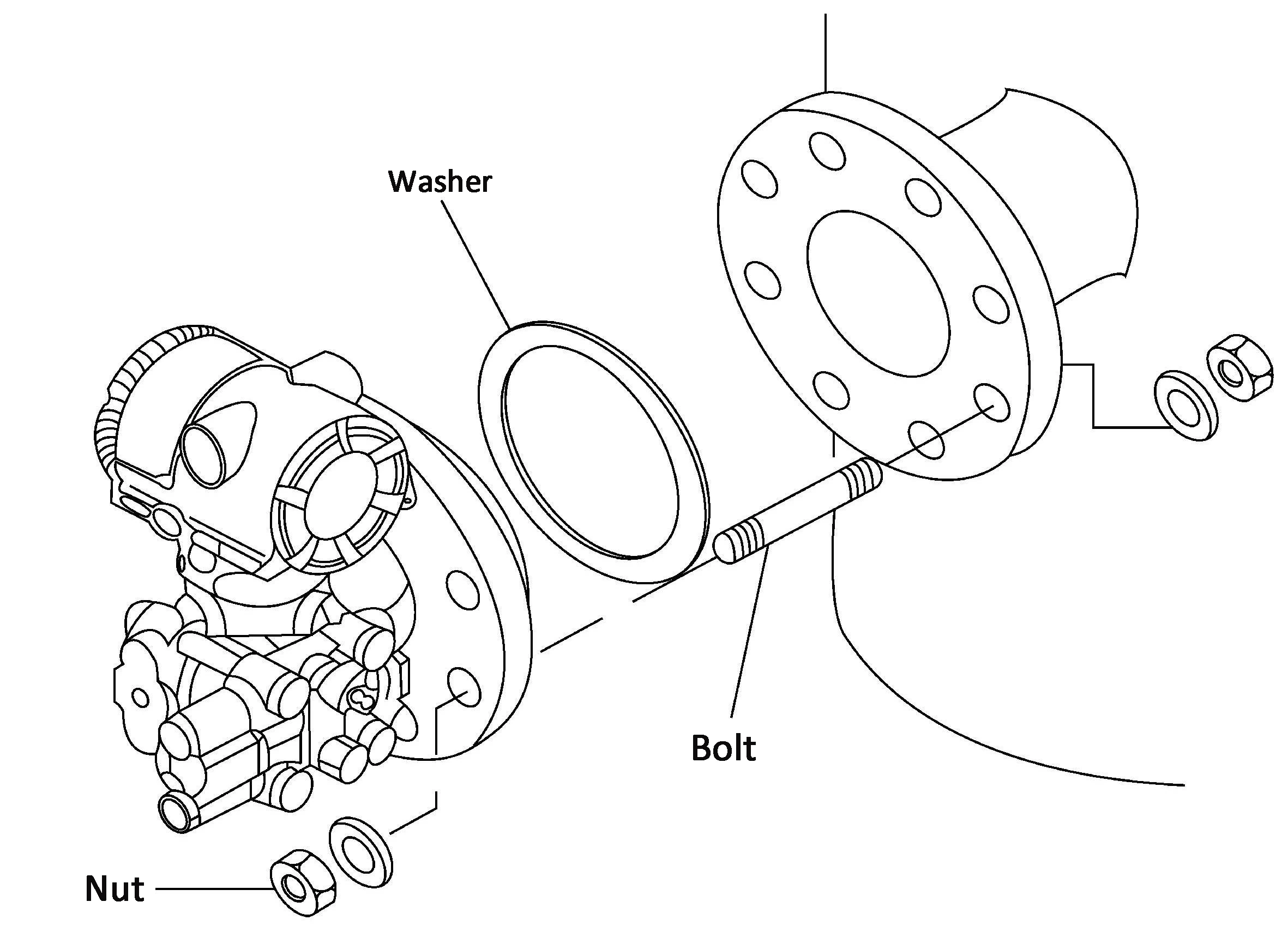Installation example of flange type liquid level transmitter